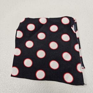 NEW Vintage 1990s Pocket Square Black White Red Large Polka Dot Retro 7.75"